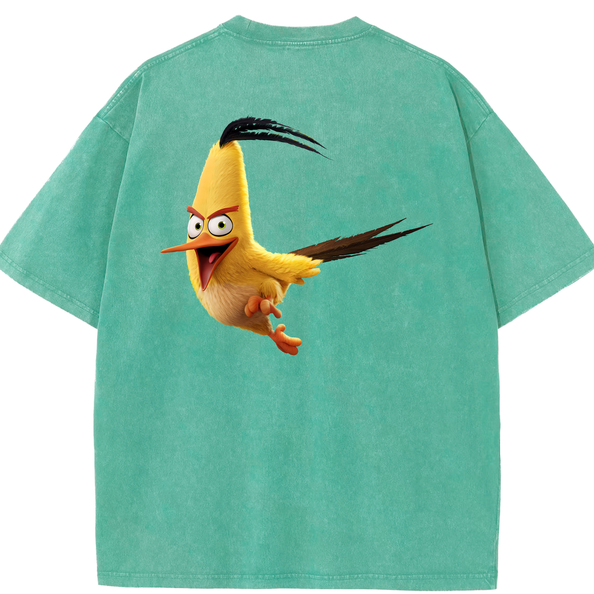 （画像用） Angry Birds アングリーバード 綿100% ヴィンテージ風 半袖Tシャツ（背面プリント）